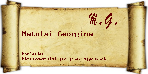 Matulai Georgina névjegykártya